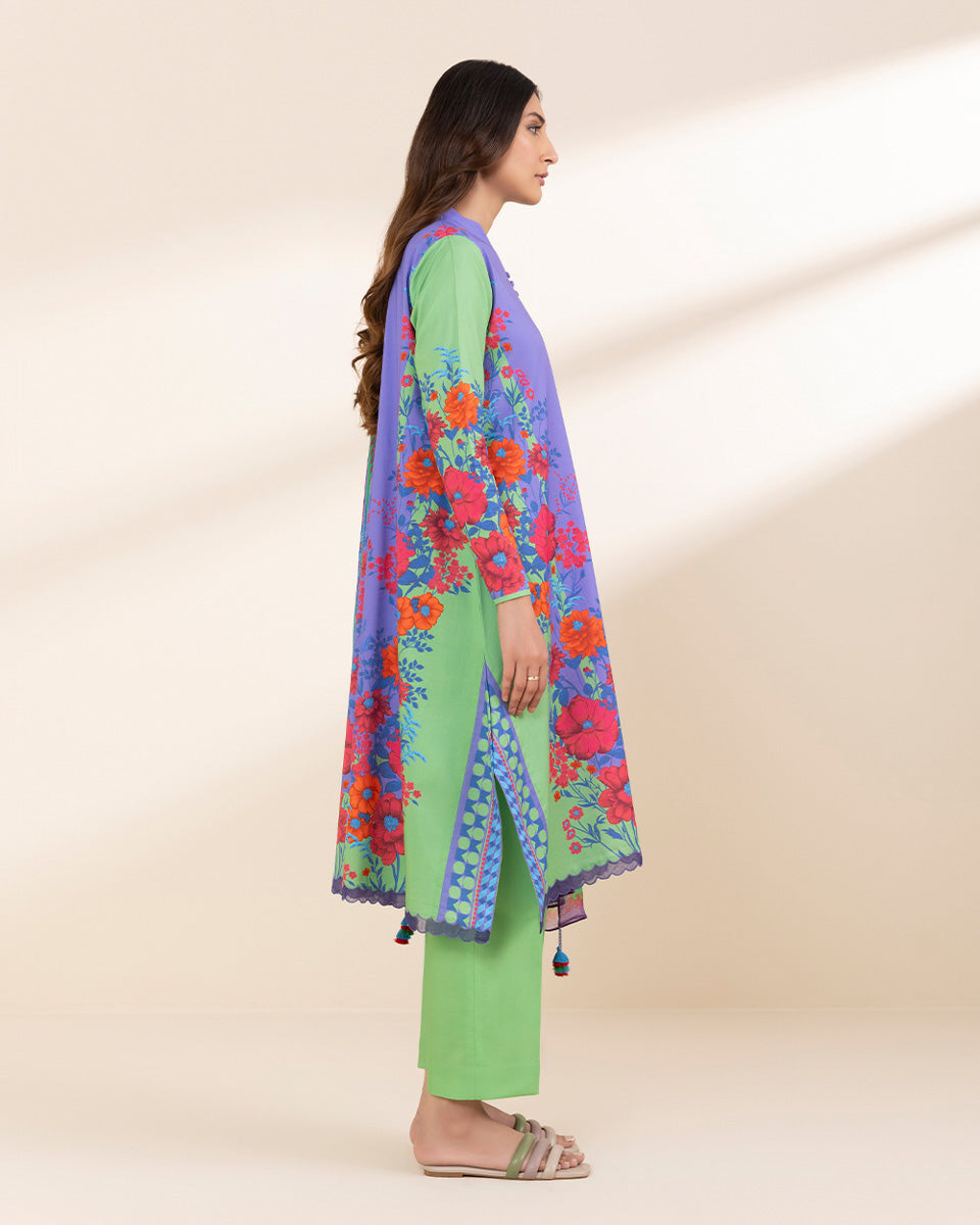 Unstitched Women's Multi Lawn 3 Piece Suit