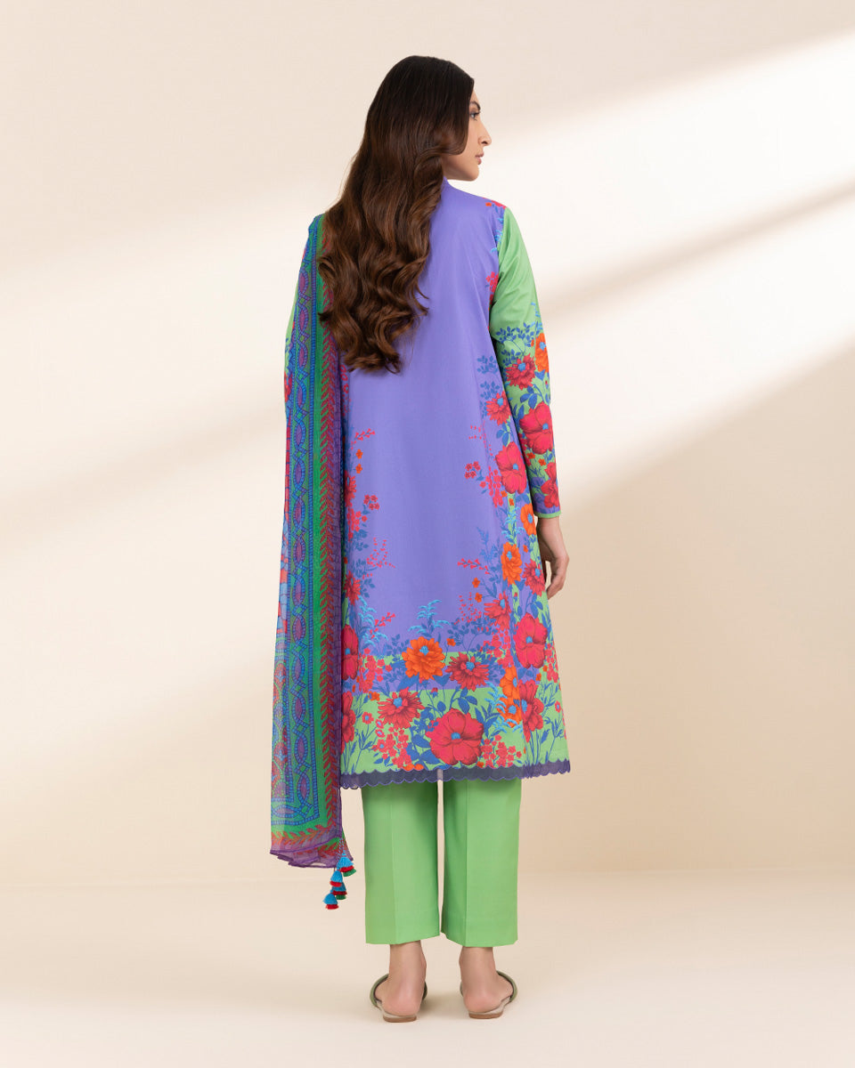 Unstitched Women's Multi Lawn 3 Piece Suit