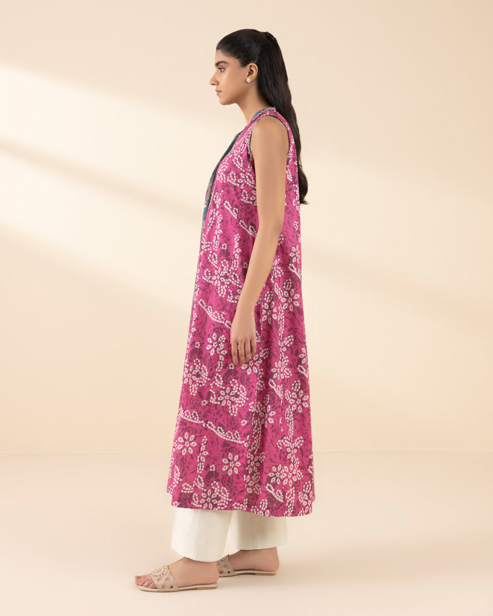 Unstitched Women's Pink Lawn Printed Shirt Dupatta