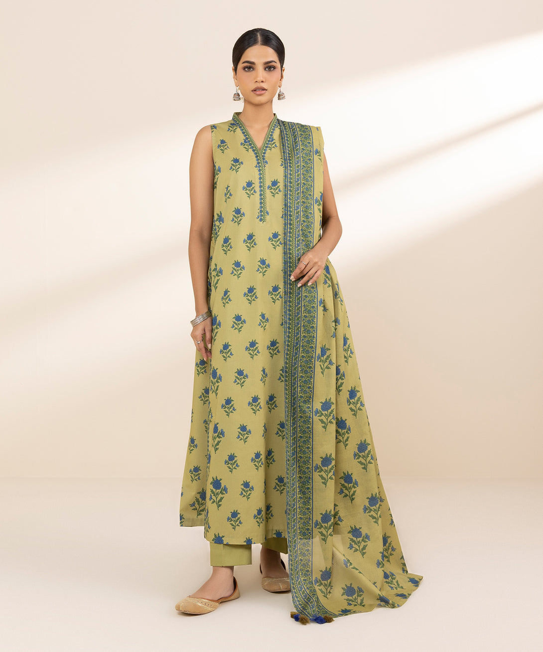Women's Unstitched Lawn Printed Multi 3 Piece Suit