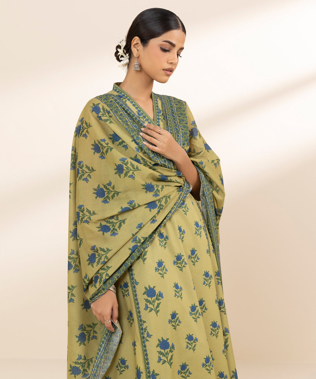 Women's Unstitched Lawn Printed Multi 3 Piece Suit