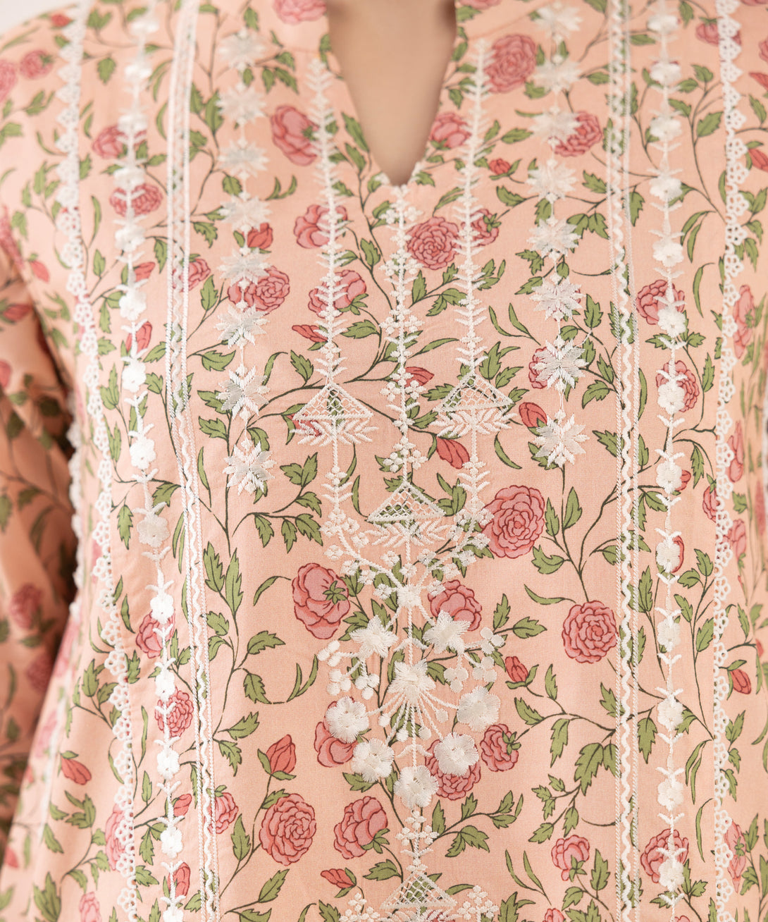 Women's Unstitched Lawn Embroidered Multi Two Piece Suit
