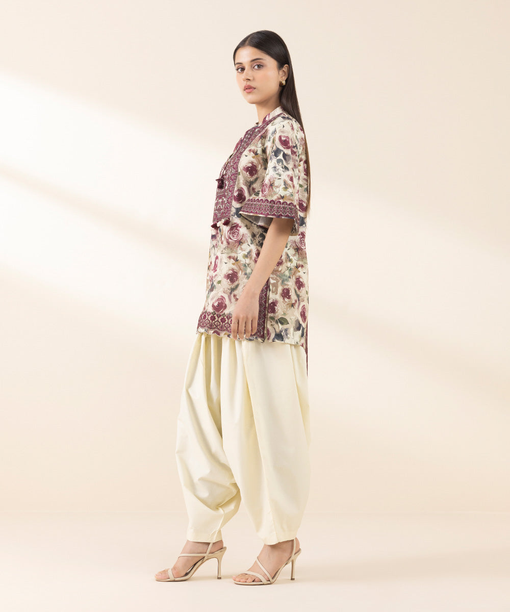 Unstitched Women's Embroidered Lawn Multi Three Piece Suit 