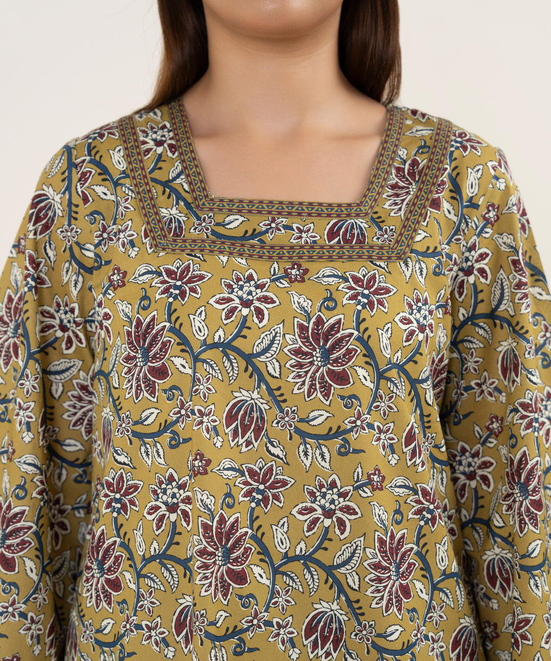 Women's Unstitched Cotton Printed Multi 2 Piece Suit