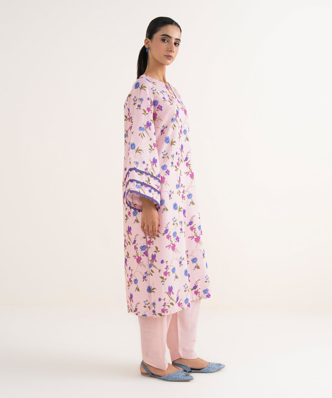 Women's Unstitched Light Khaddar Printed Multi Two Piece Suit