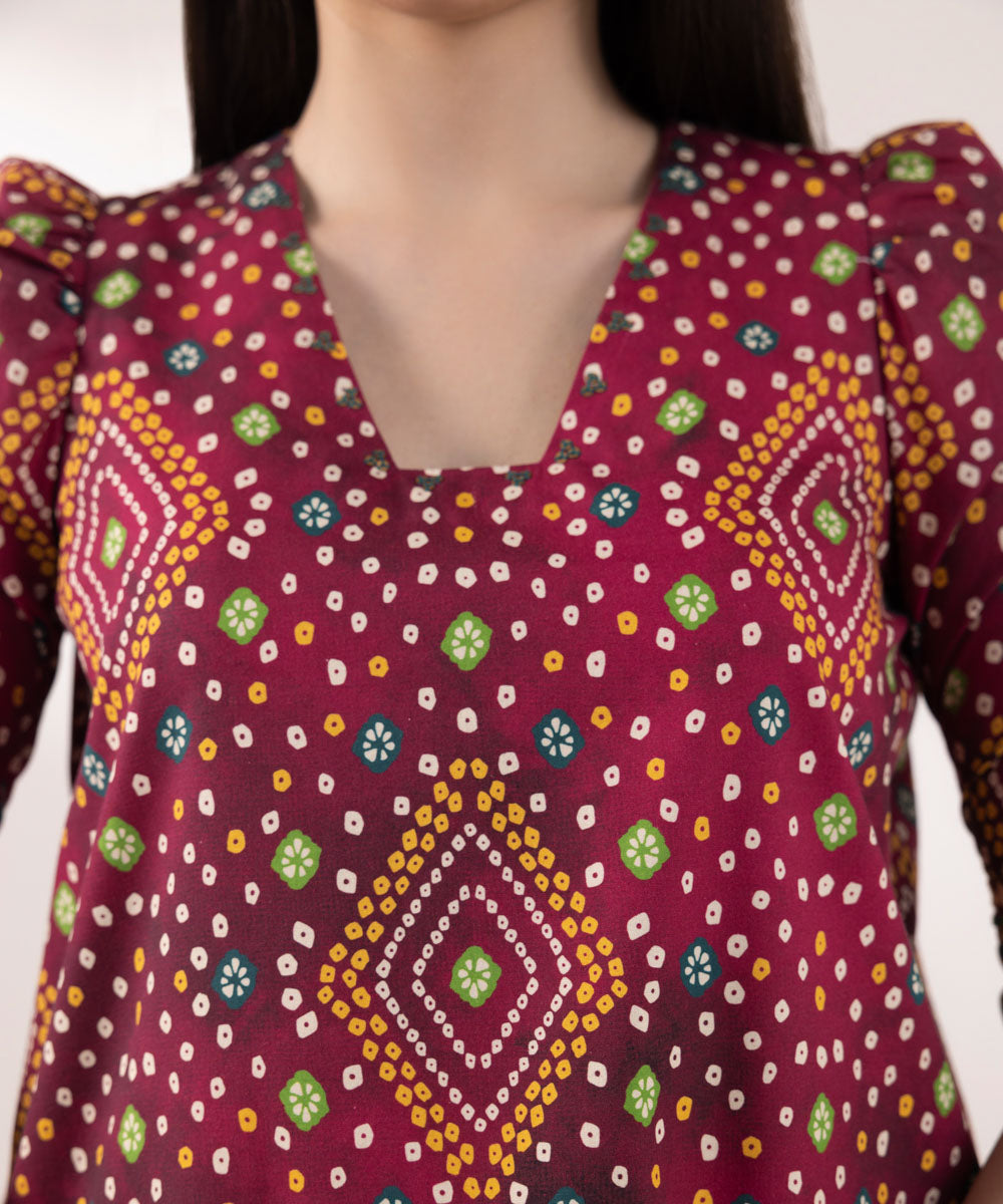 Women's Pret Cambric Printed Multi A-Line Shirt