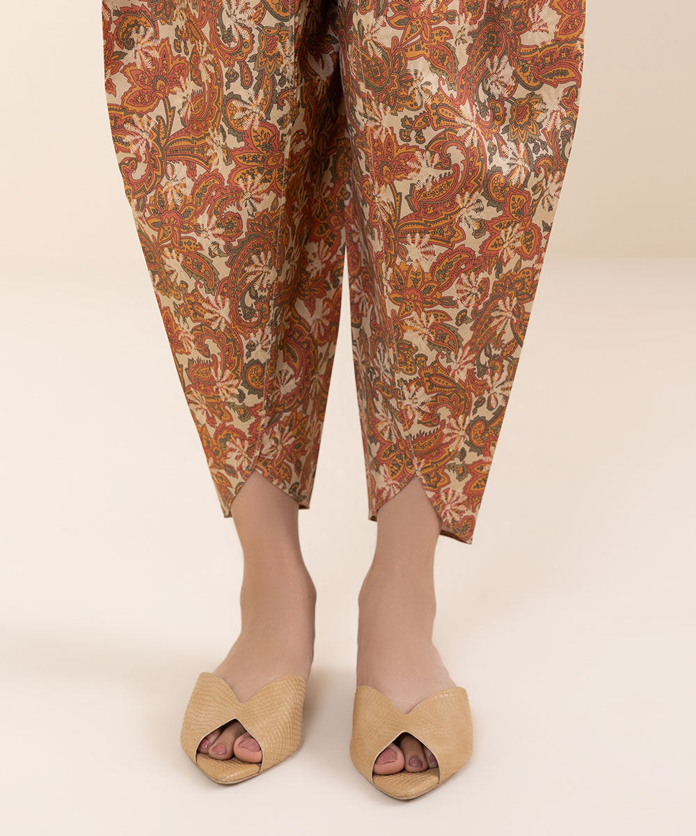 Women's Unstitched Embroidered Multicolour Cambric Shirt and Trousers