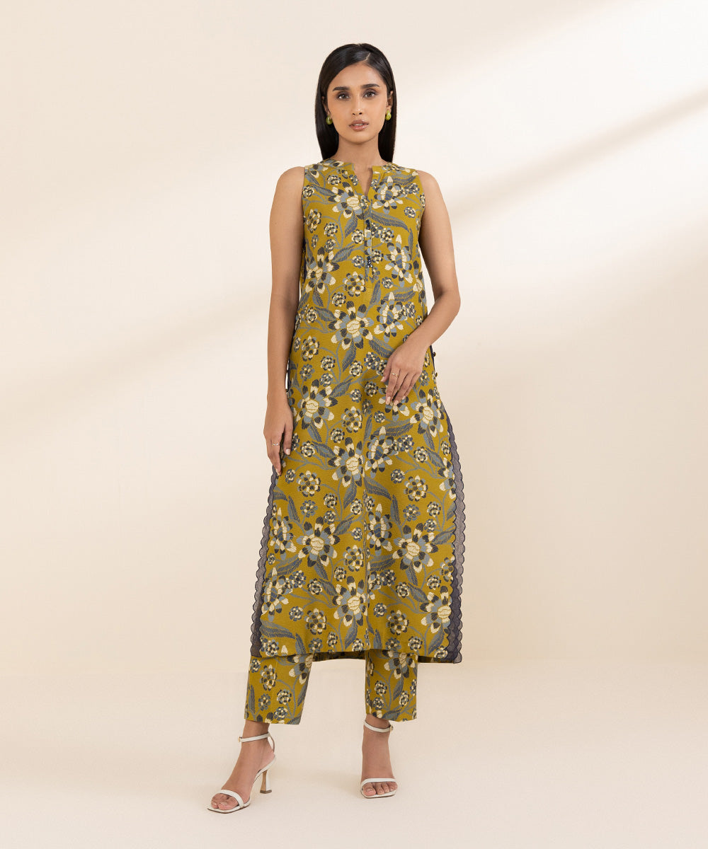 2 Piece - Printed Khaddar Suit