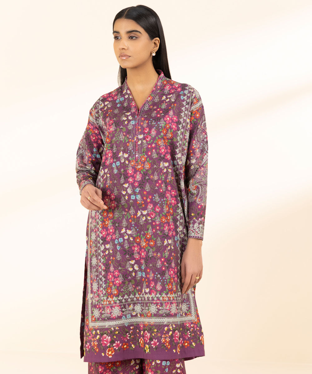 Unstitched Women's Printed Lawn Multi Two Piece Suit 