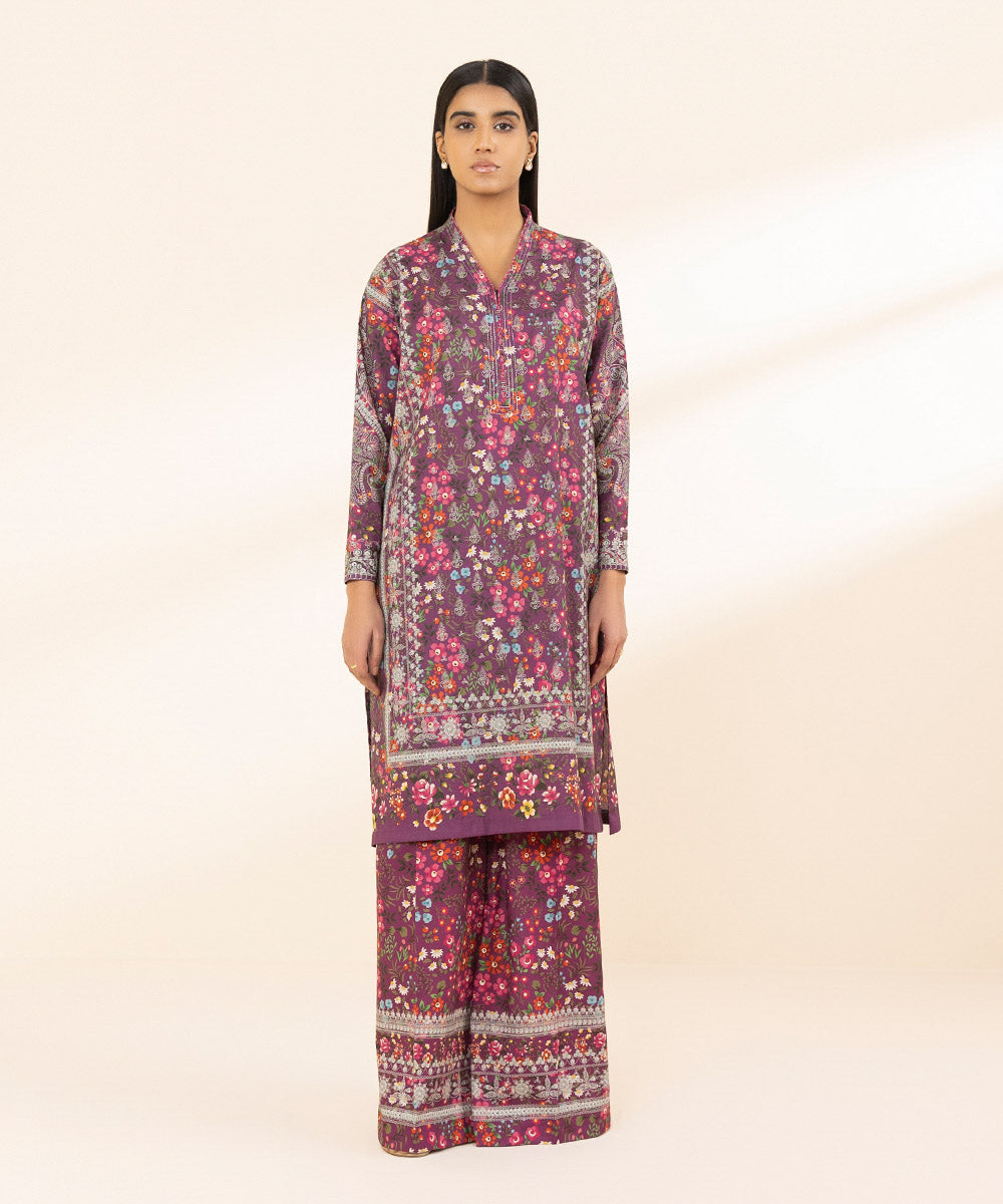 Unstitched Women's Printed Lawn Multi Two Piece Suit 