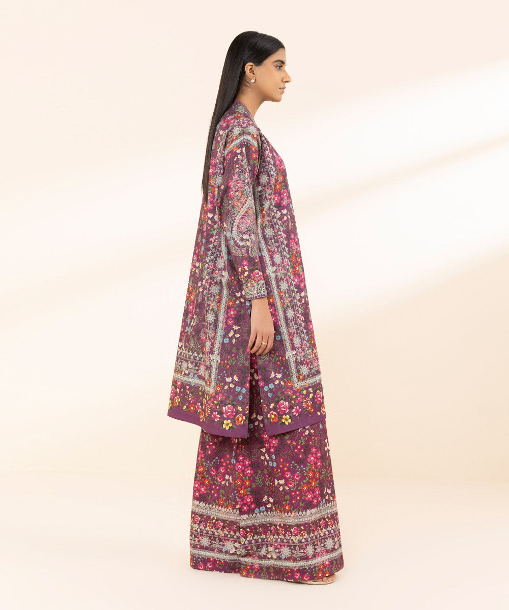 Unstitched Women's Printed Lawn Multi Two Piece Suit 