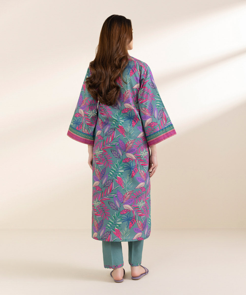 Unstitched Women's Printed Lawn Multi Shirt Trousers