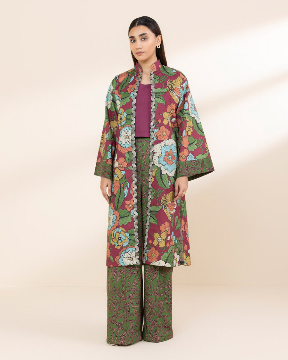 Unstitched Women's Multi Lawn Printed Shirt Trousers