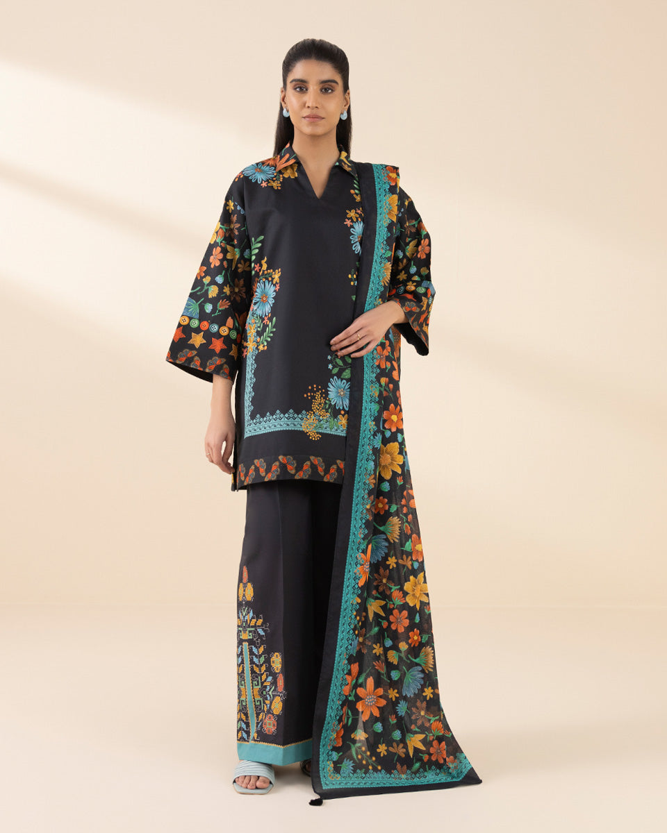 Unstitched Women's Multi Lawn 3 Piece Suit