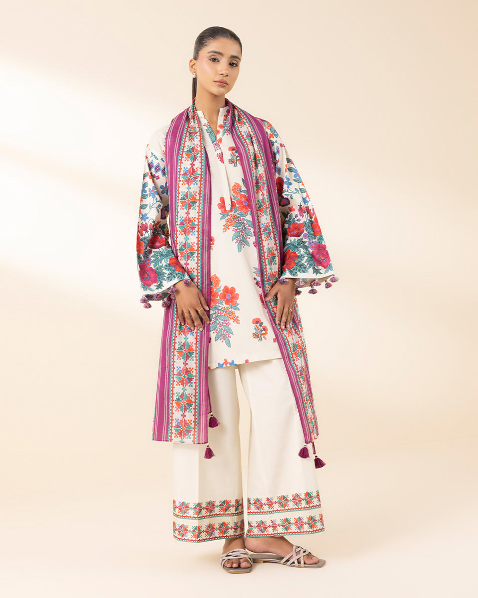 Unstitched Women's Multi Lawn 3 Piece Suit