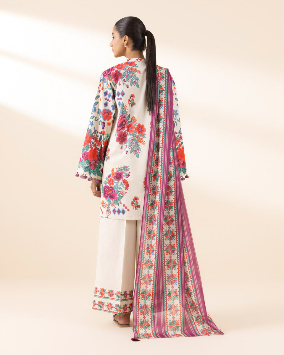 Unstitched Women's Multi Lawn 3 Piece Suit