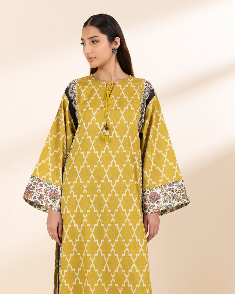 Unstitched Women's Yellow Lawn Shirt Trousers
