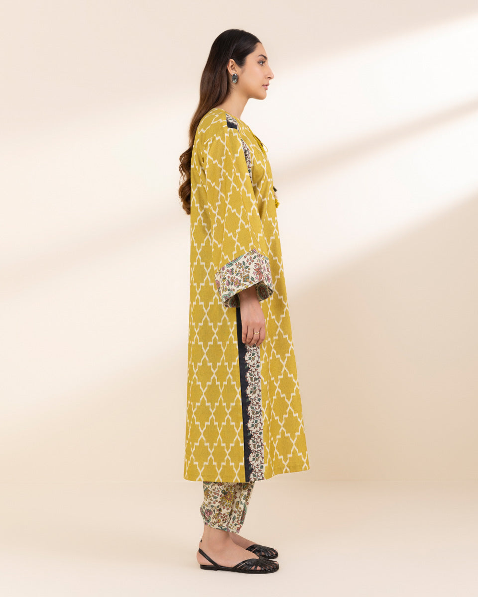 Unstitched Women's Yellow Lawn Shirt Trousers