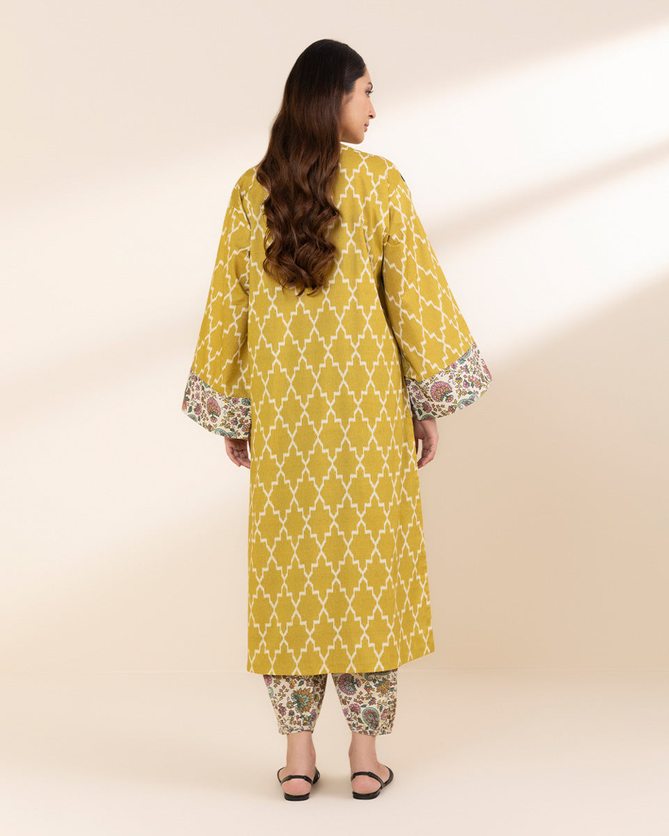 Unstitched Women's Yellow Lawn Shirt Trousers