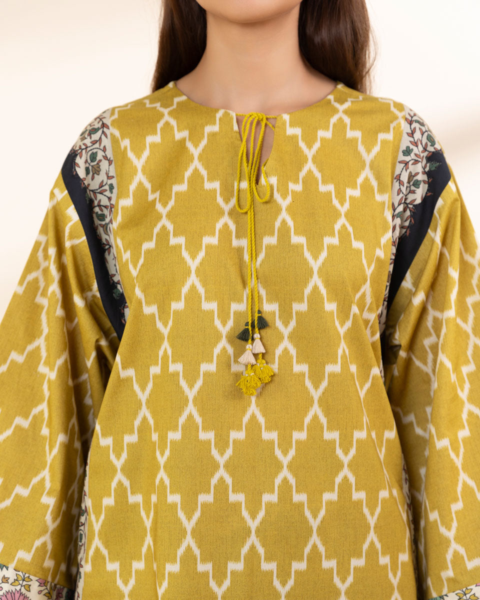 Unstitched Women's Yellow Lawn Shirt Trousers