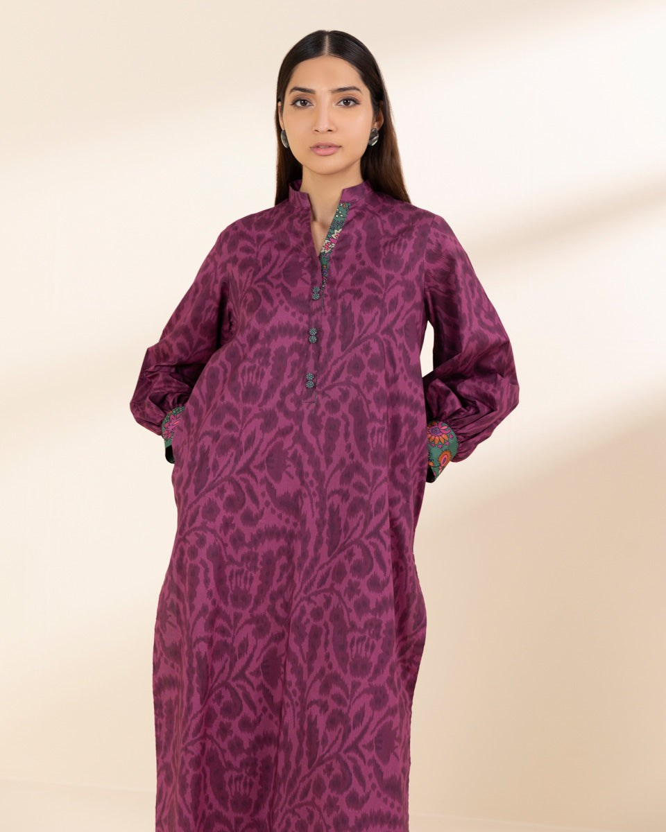 Unstitched Women's Pink Lawn Shirt Trousers