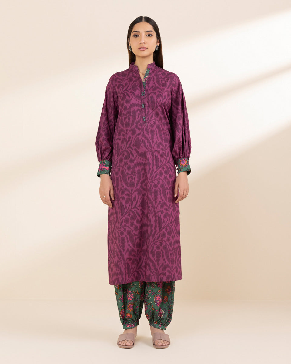 Unstitched Women's Pink Lawn Shirt Trousers