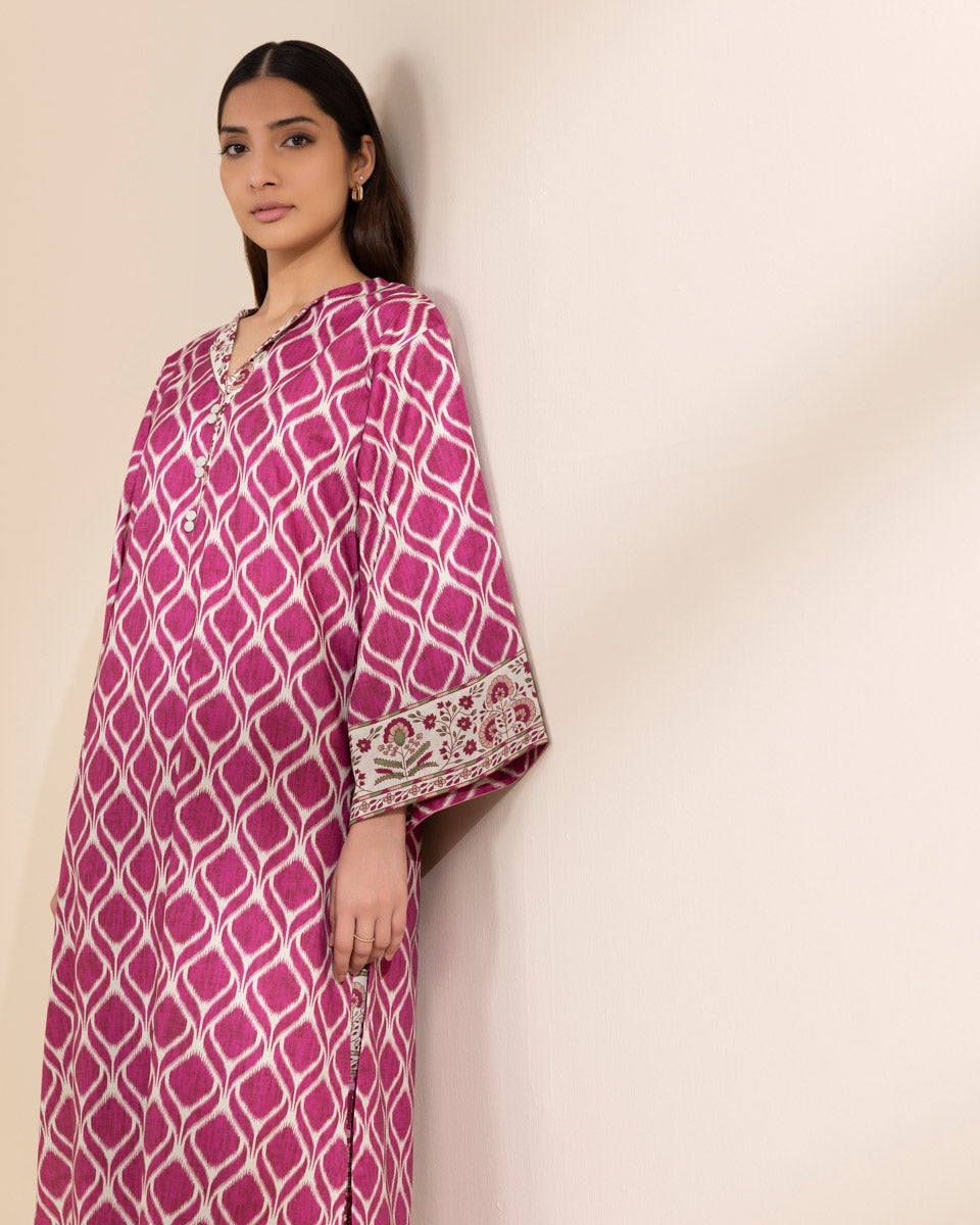 Unstitched Women's Pink Lawn Shirt Trousers