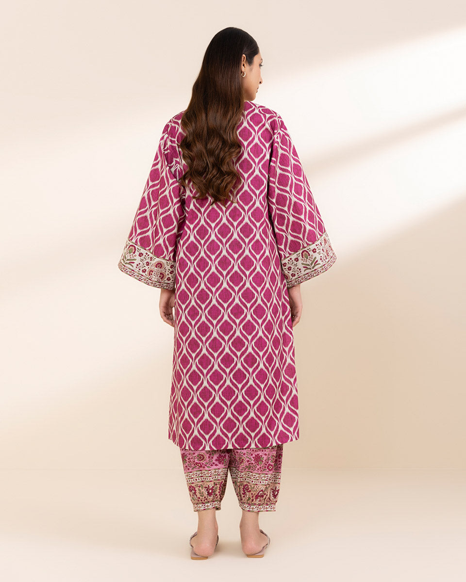Unstitched Women's Pink Lawn Shirt Trousers