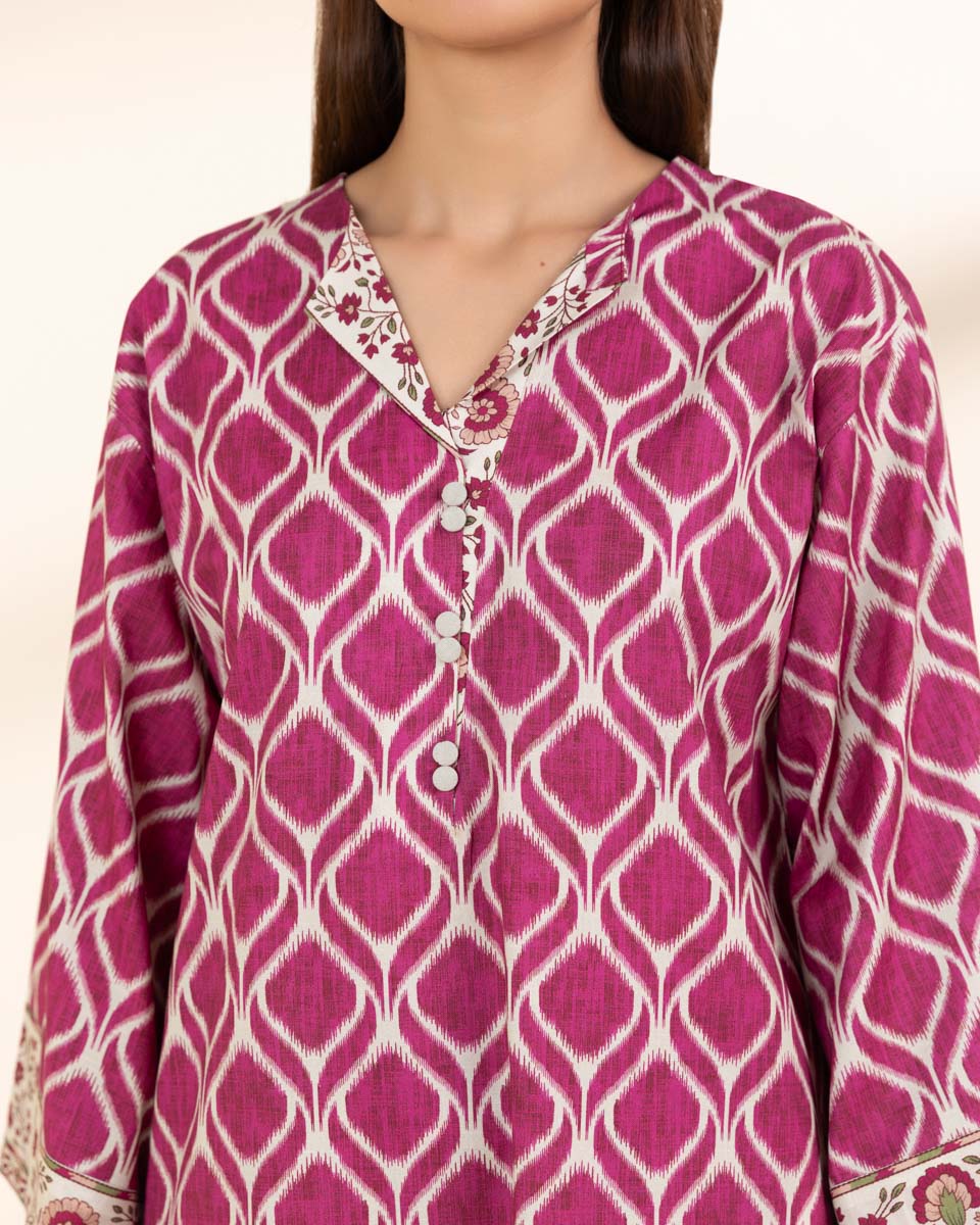 Unstitched Women's Pink Lawn Shirt Trousers