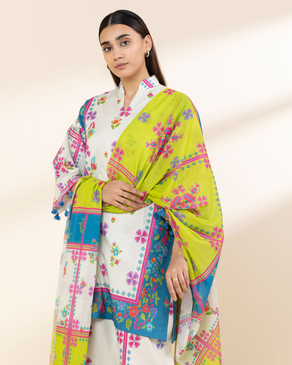 Unstitched Women's Multi Lawn 3 Piece Suit
