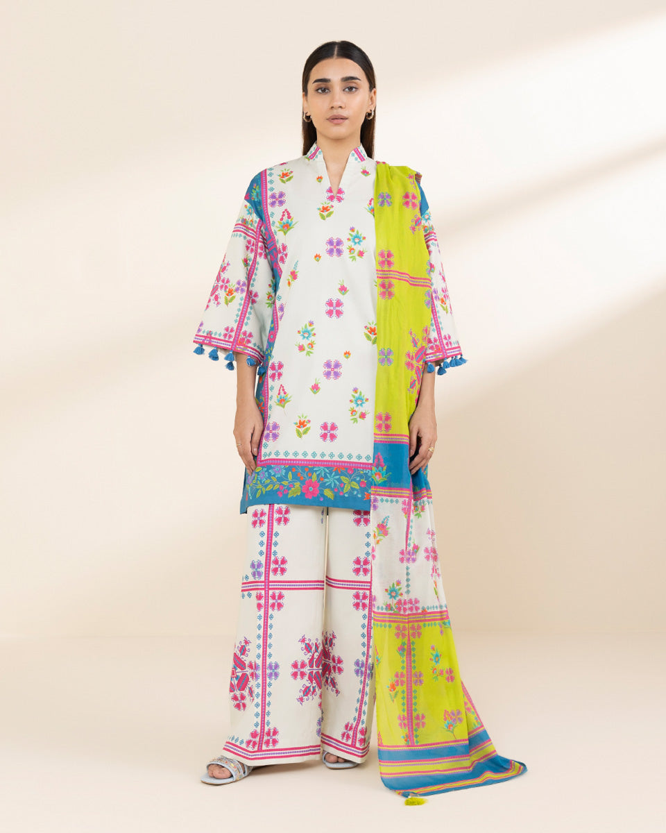 Unstitched Women's Multi Lawn 3 Piece Suit