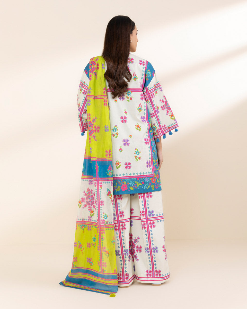Unstitched Women's Multi Lawn 3 Piece Suit