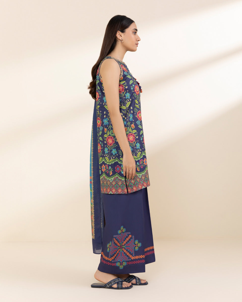 Unstitched Women's Multi Lawn 3 Piece Suit