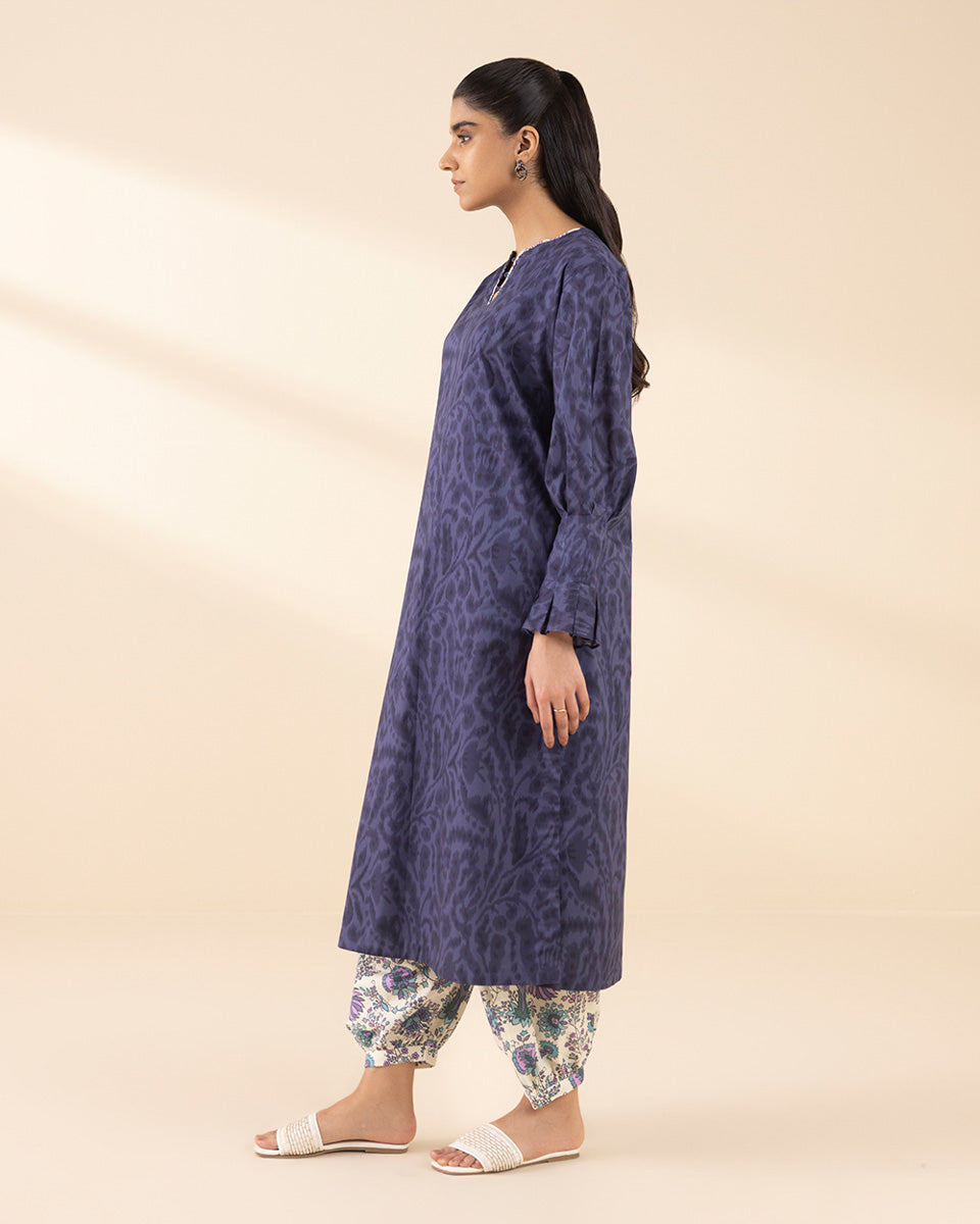 Unstitched Women's Blue Lawn Shirt Trousers