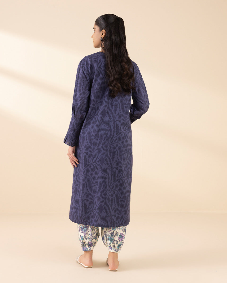 Unstitched Women's Blue Lawn Shirt Trousers