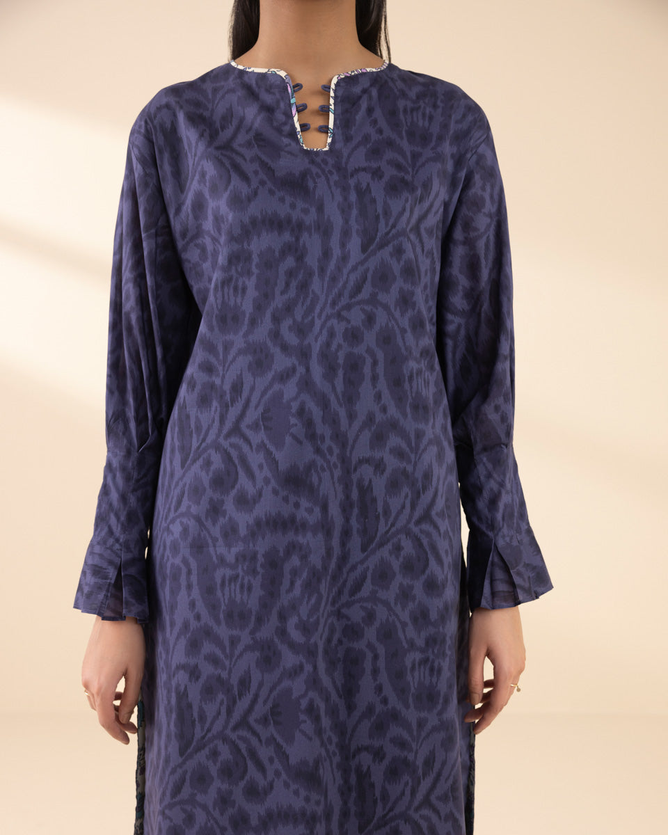 Unstitched Women's Blue Lawn Shirt Trousers