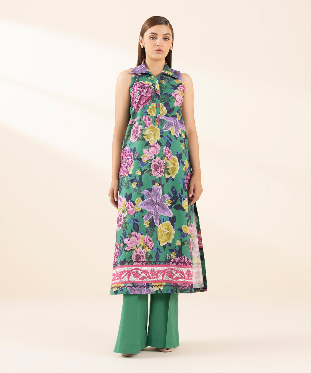 Women's Unstitched Lawn Printed Multi 2 Piece Suit