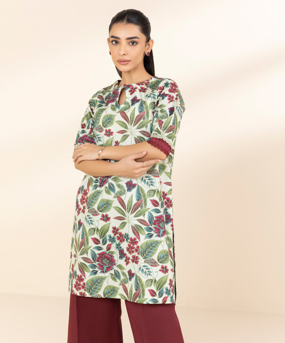 Women's Unstitched Lawn Embroidered Multi 2 Piece Suit