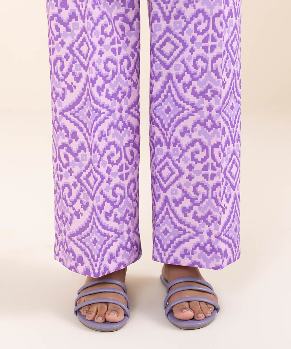 Women's Unstitched Purple Lawn 2 Piece Suit