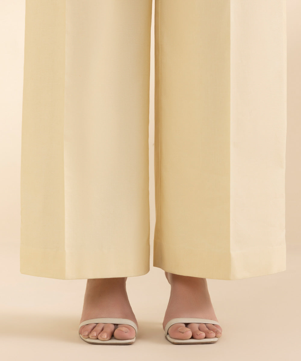 Unstitched Women's Embroidered Lawn Beige Shirt Trousers