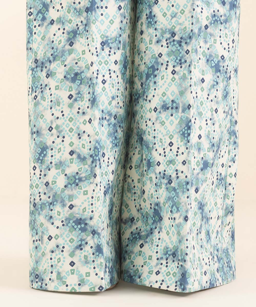 Unstitched Women's Embroidered Lawn Off White Shirt Trousers