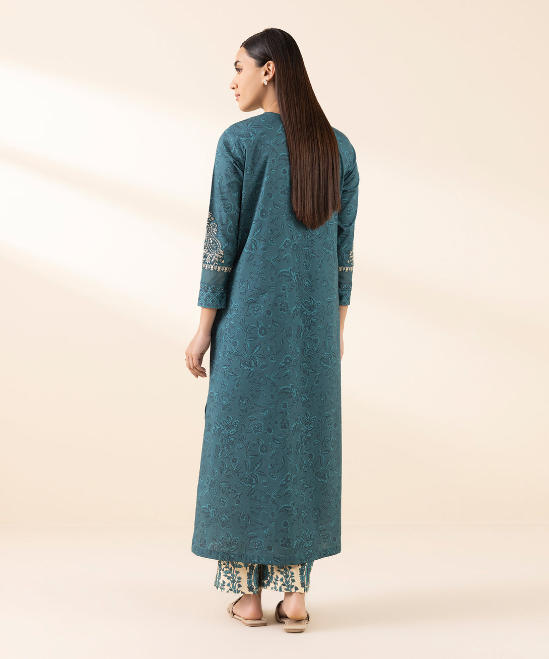 Women's Unstitched Lawn Embroidered Blue 2 Piece Suit