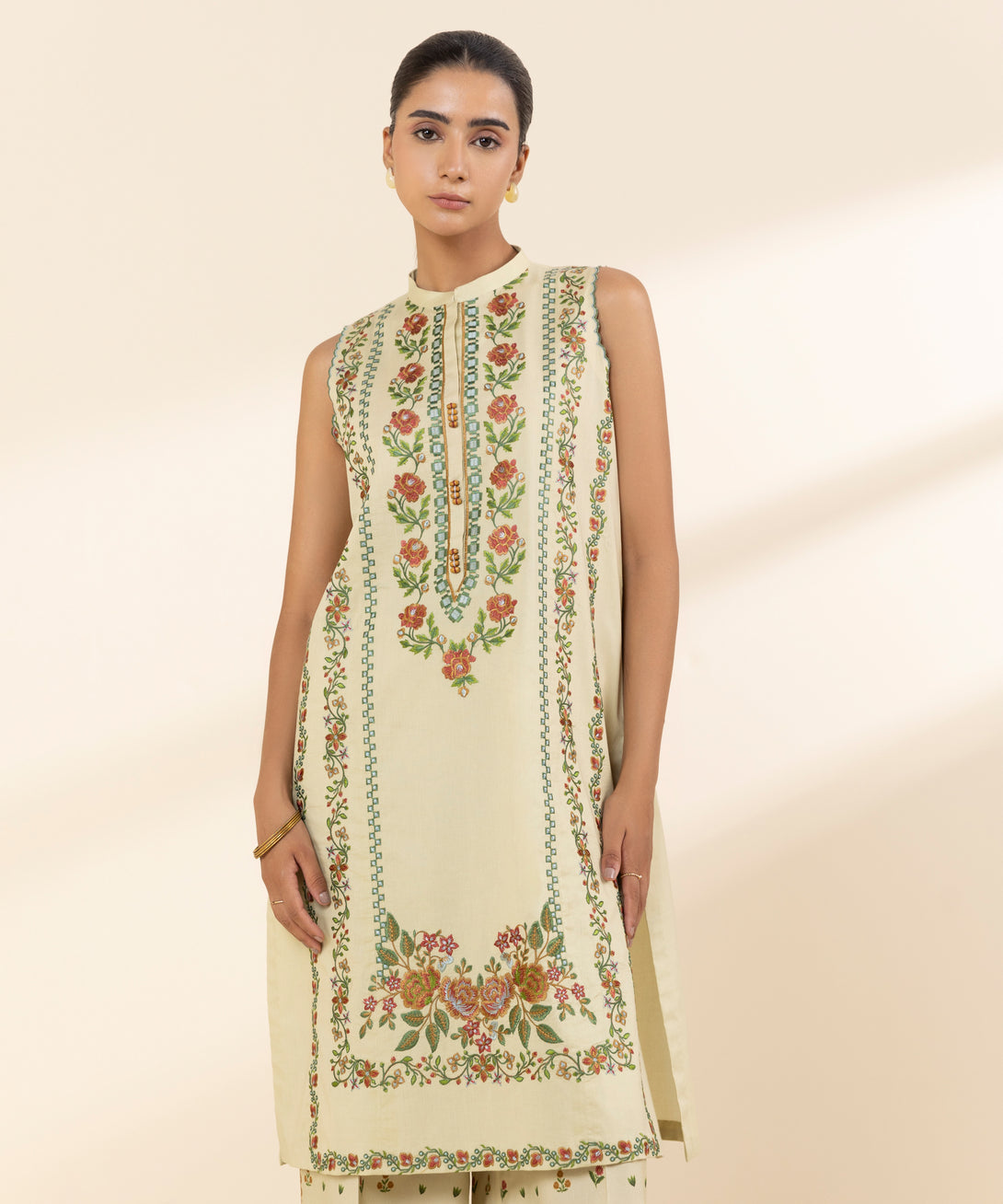 Women's Unstitched Lawn Embroidered Multi 2 Piece Suit