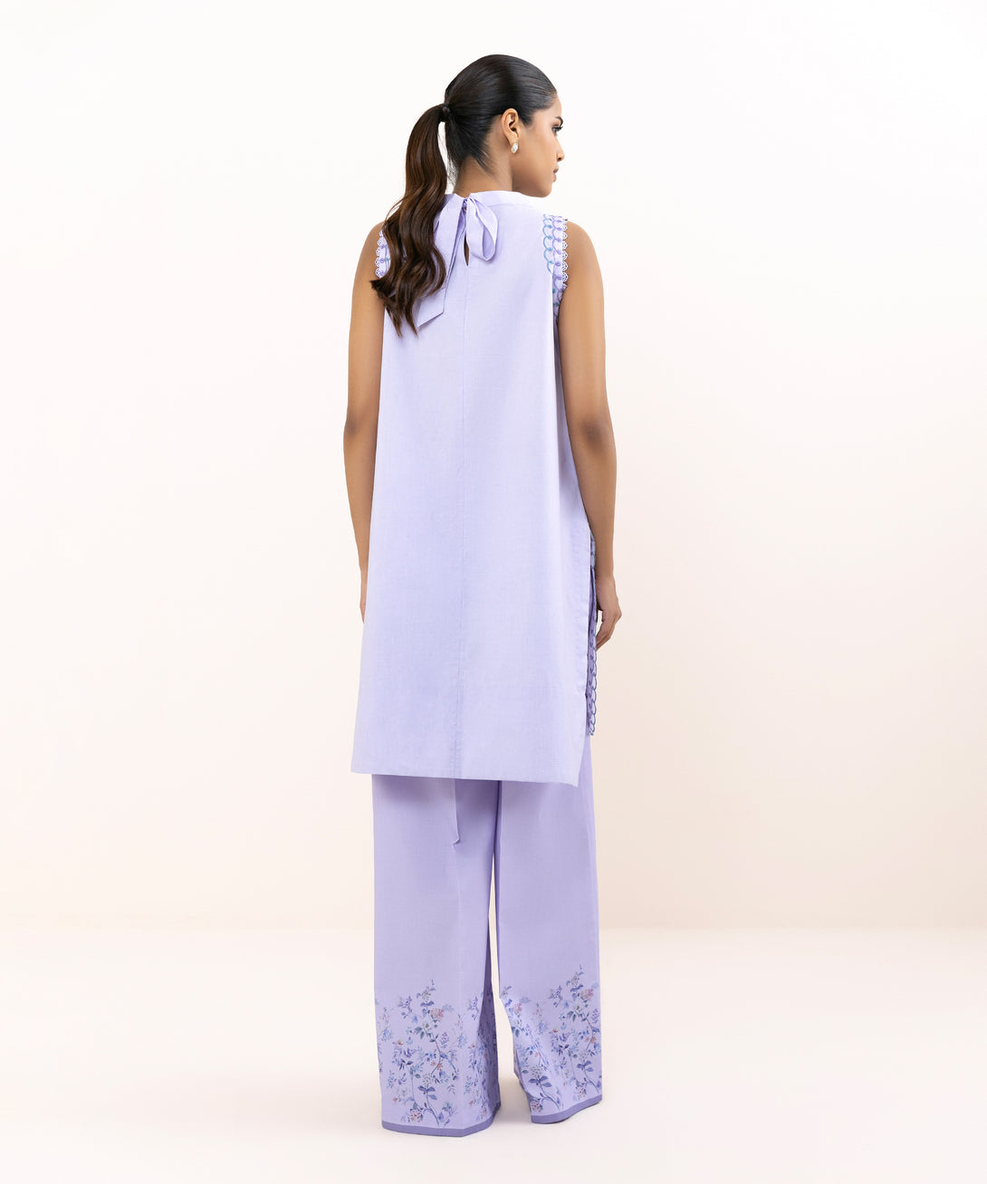Women's Unstitched Lawn Embroidered Lilac Two Piece Suit