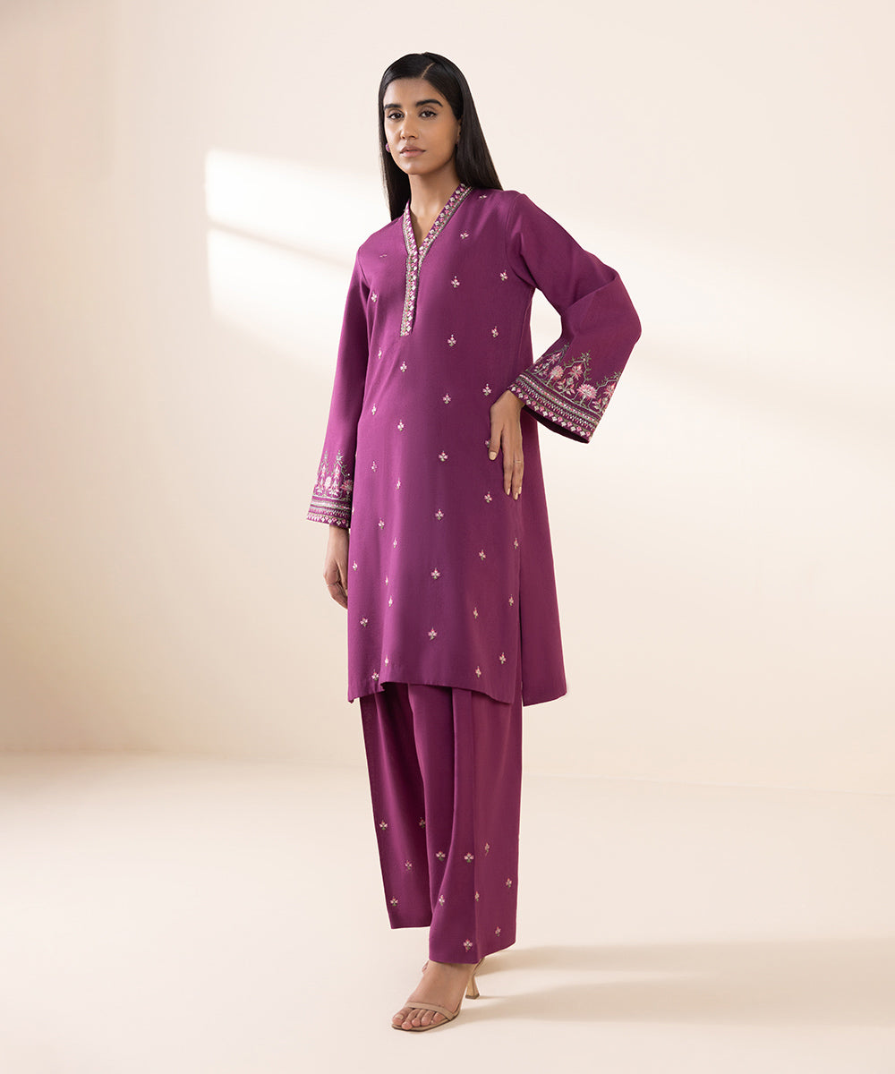 2 Piece - Embroidered Karandi Suit