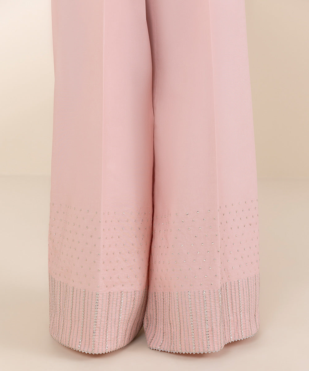 Unstitched Women's Pink Chambray 3 Piece Suit