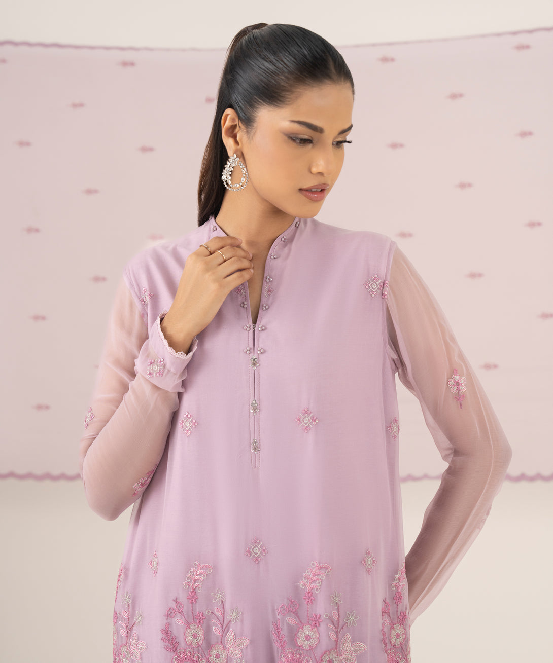 Women's Unstitched Blended Chiffon Dyed Three Piece Suit