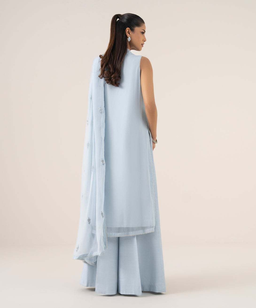 Women's Unstitched Blended Chiffon Dyed Three Piece Suit