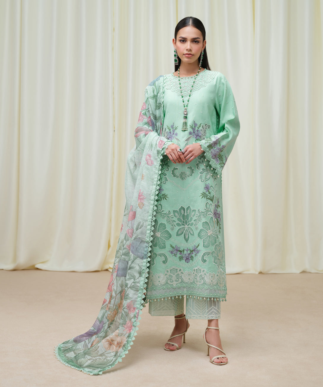 Women's Unstitched Dull Viscose Raw Silk Dyed Three Piece Suit