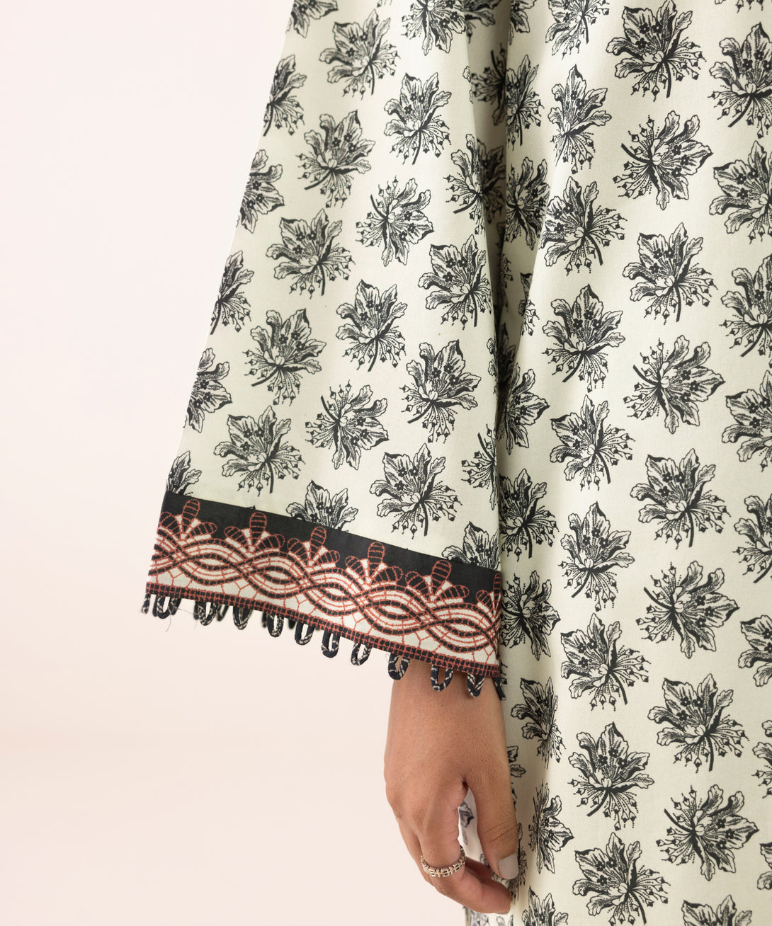 Women's Unstitched Lawn Printed White 3 Piece Suit